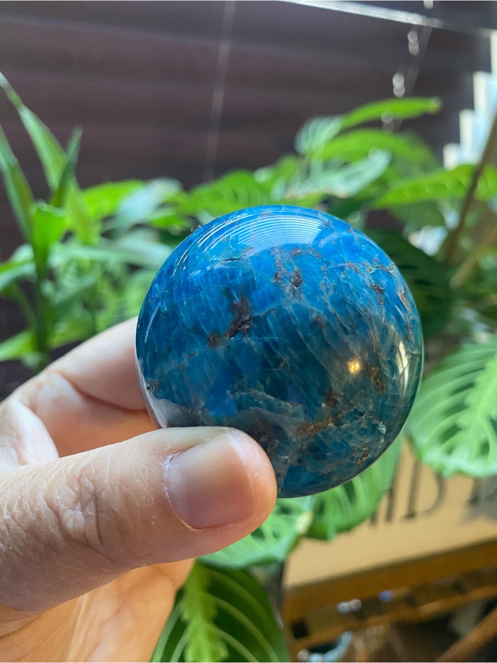 Blue Apatite Crystal Sphere